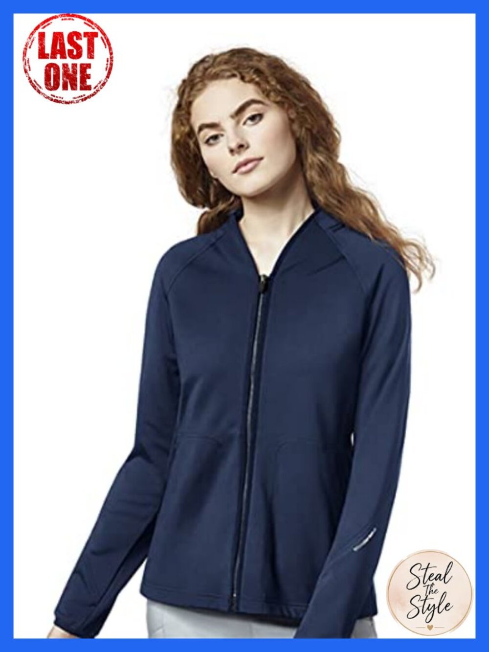 Womens Full Zip Fleece Jacket Layering Raglan Sleeve Stand Collar